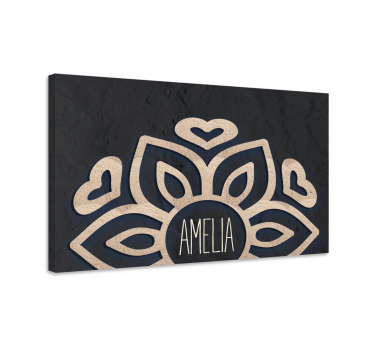 Tableau bouddha motif floral avec cœurs - TenStickers