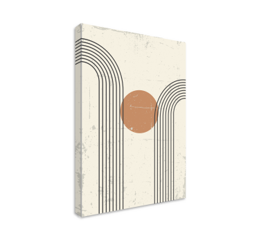 Tableau forme géométrique double demi arcs sur fond beige - TenStickers