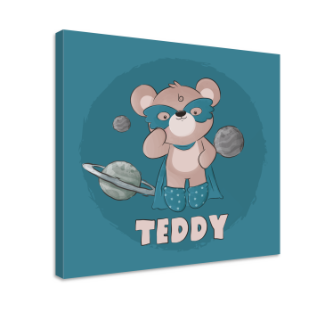 Tableau texte personnalisé Nounours Super Héros - TenStickers