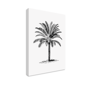Tableau Arbre silhouette d'un palmier à l'encre noire - TenStickers