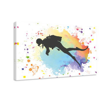 Tableau sports motif plongeur et aquarelle - TenStickers