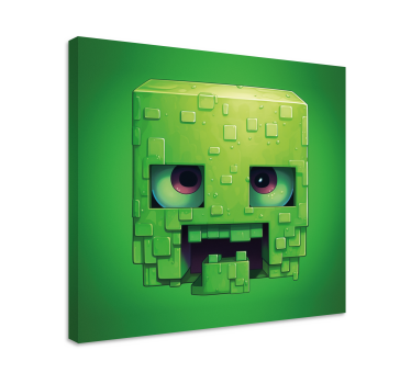 Tableau jeux vidéo personnage cubique effrayant - TenStickers