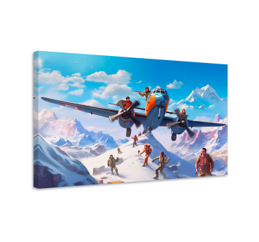 Tableau jeux vidéo personnages en avion - TenStickers