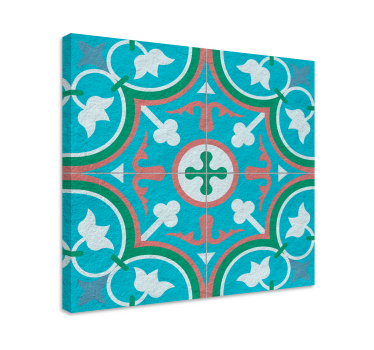 Tableau vintage carrelage hydraulique bleu  - TenStickers