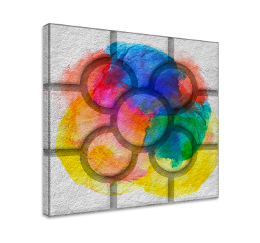 Tableau vintage pavés de rue de Bilbao colorés - TenStickers