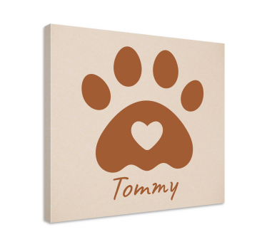 Tableau personnalisé patte animale avec nom - TenStickers