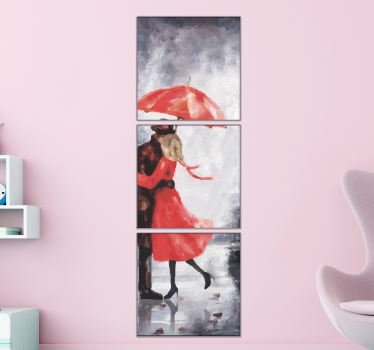 Tableau élégant Étreinte romantique à paris - TenStickers