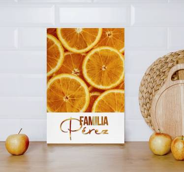 Tableau oranges nom de famille personnalisable - TenStickers