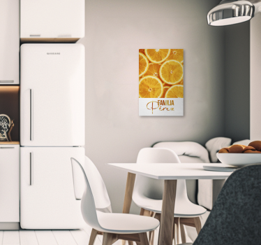 Tableau oranges nom de famille personnalisable - TenStickers