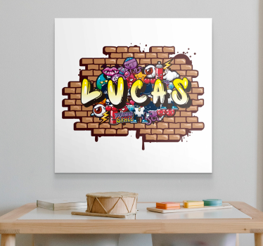 Tableau chambre enfant prénom graffiti  - TenStickers