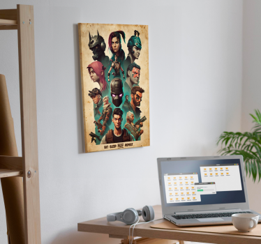 Tableau jeux vidéo collage personnages épiques - TenStickers