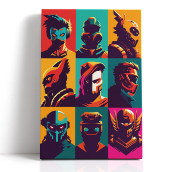 Tableau jeux vidéo personnages épiques pop art - TenStickers