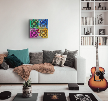 Tableau vintage carrelage panot coloré - TenStickers