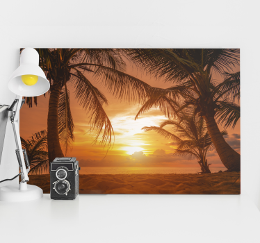 Tête de lit tableau Coucher de soleil sur la plage - TenStickers