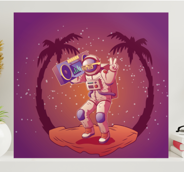 Cadre jeux vidéo astronaute dansant - TenStickers