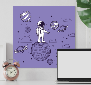Cadre jeux vidéo astronaute explorant l'espace - TenStickers