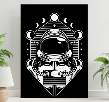 Cadre jeux vidéo astronaute phases de lune - TenStickers
