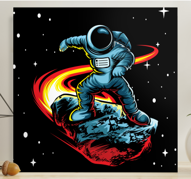 Cadre jeux vidéo astronaute sur un astéroïde - TenStickers
