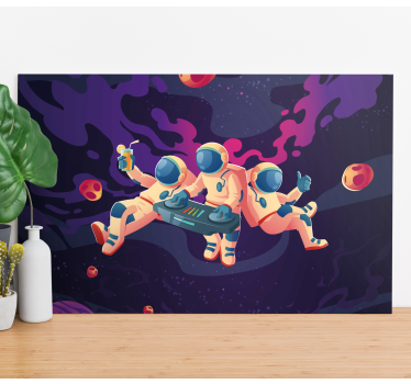 Cadre jeux vidéo astronautes jouant ensemble - TenStickers