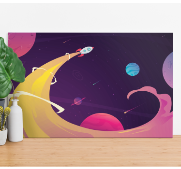 Cadre jeux vidéo aventure de lancement de fusée - TenStickers