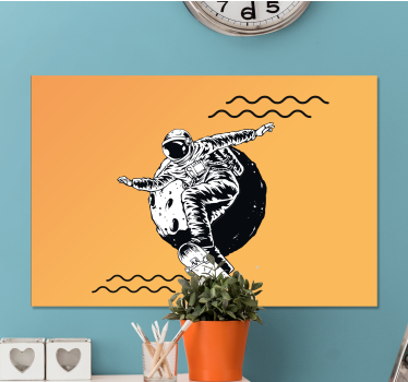 Cadre jeux vidéo cosmonaut en skate - TenStickers