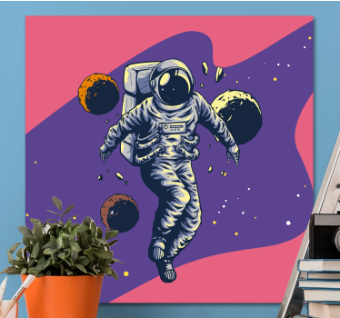 Cadre jeux vidéo cosmonautes dans le cosmos - TenStickers