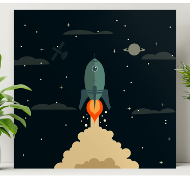 Cadre jeux vidéo expédition de lancement de fusée - TenStickers