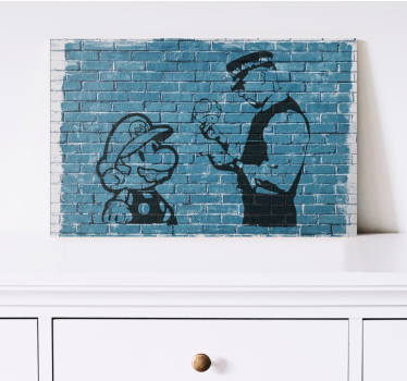 Cadre jeux vidéo mario et officier - TenStickers