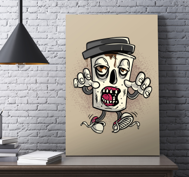 Cadre jeux vidéo poubelle zombie - TenStickers