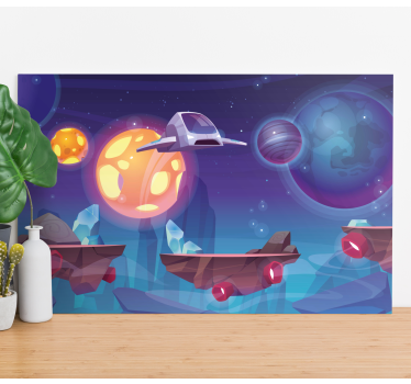 Cadre jeux vidéo scène d'aventure spatiale - TenStickers