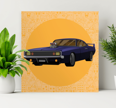 Cadre jeux vidéo voiture de muscle classique - TenStickers