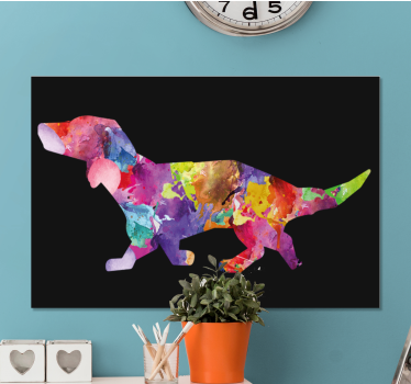 tableau moderne tableau de chien coloré en noir - TenStickers