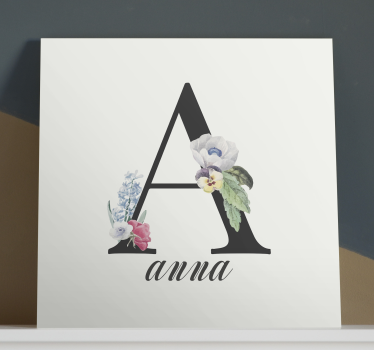 Tableau abc initial floral a - TenStickers