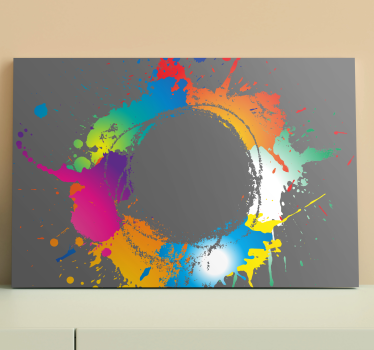 Tableau abstrait cercle éclaboussé coloré - TenStickers