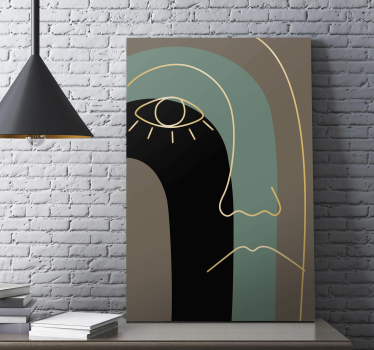 Tableau abstrait contour du visage minimaliste - TenStickers