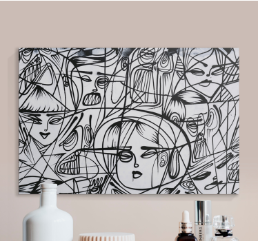 Tableau abstrait design de visages abstraits - TenStickers