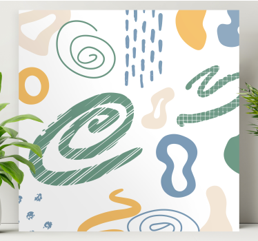 Tableau abstrait formes tourbillonnantes dynamiques - TenStickers