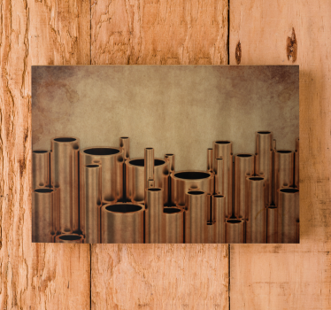 Tableau abstrait motif de tuyaux en cuivre - TenStickers