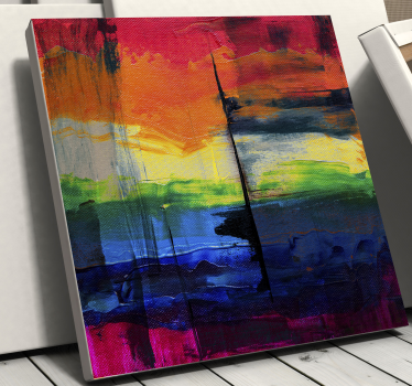 Tableau abstrait rayures de couleurs vives - TenStickers