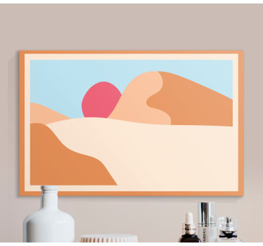 Tableau abstrait scène de désert stylisée - TenStickers