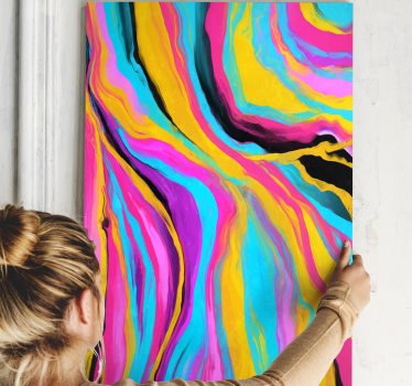 Tableau abstrait vagues colorées fluides - TenStickers
