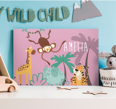 Tableau animaux amis des animaux de la jungle - TenStickers