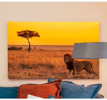 Tableau animaux Arbre de savane sauvage le soir - TenStickers