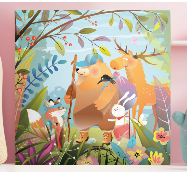 Tableau animaux aventure des amis de la forêt - TenStickers