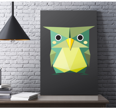 Tableau animaux Chouette origami - TenStickers
