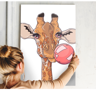 Tableau animaux girafe avec bulle - TenStickers