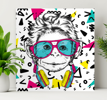 Tableau animaux portrait de singe amusant - TenStickers