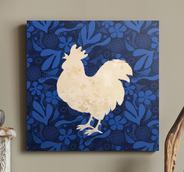 Tableau animaux silhouette de coq - TenStickers