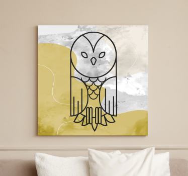 Tableau animaux silhouette de hibou minimaliste - TenStickers