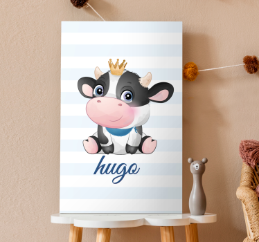 Tableau animaux vache couronnée mignonne - TenStickers